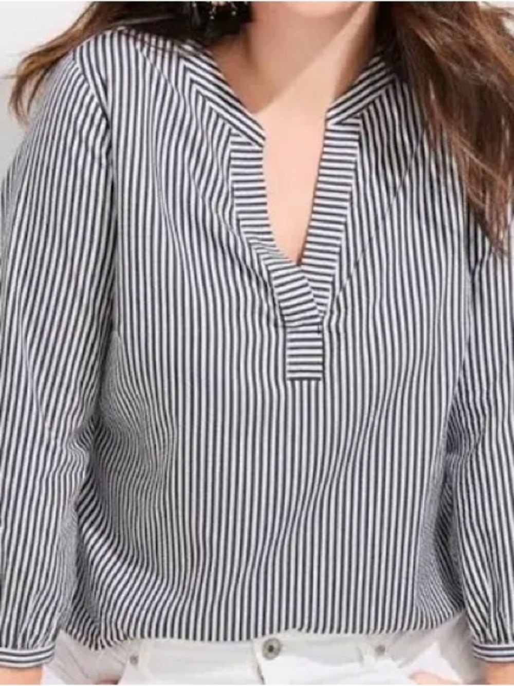 Vineyard Vines | Black & White Striped V-Neck Tunic